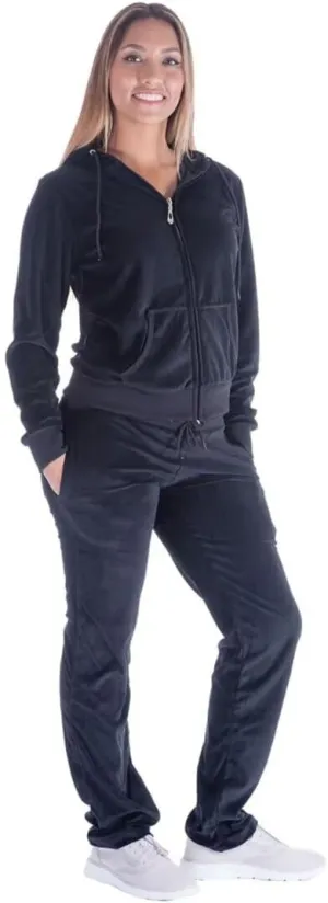 2 Piece Outfits Velour Tracksuit Womens Sweatpants and Sweatshirt Sweatsuits Set Velvet Fall Hoodies and Pants