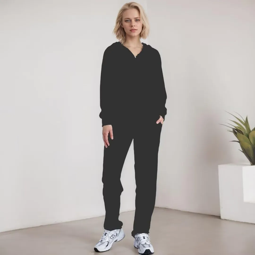 2 Piece Outfits Velour Tracksuit Womens Sweatpants and Sweatshirt Sweatsuits Set Velvet Fall Hoodies and Pants