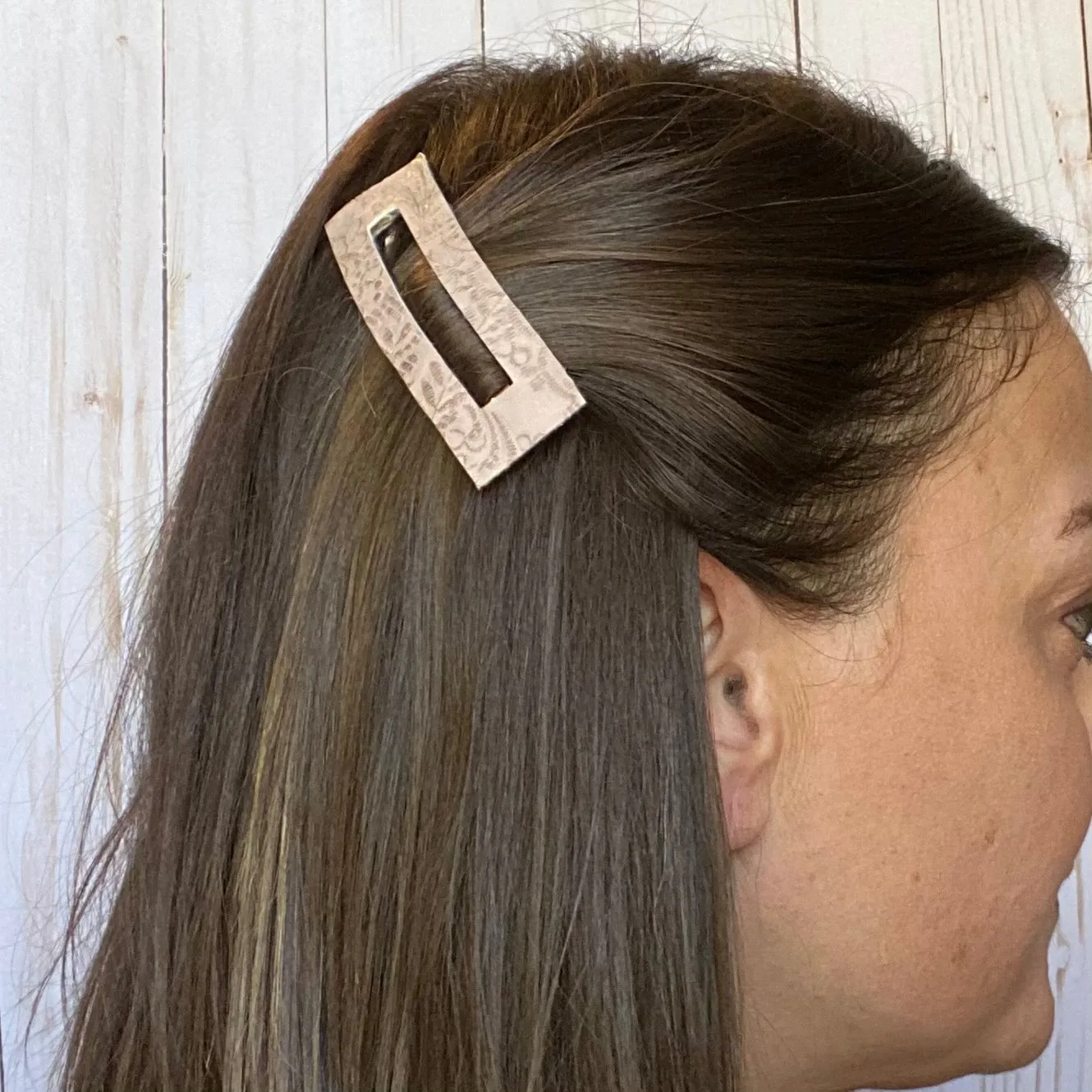 3.25 Taupe Rectangle Snap Clip
