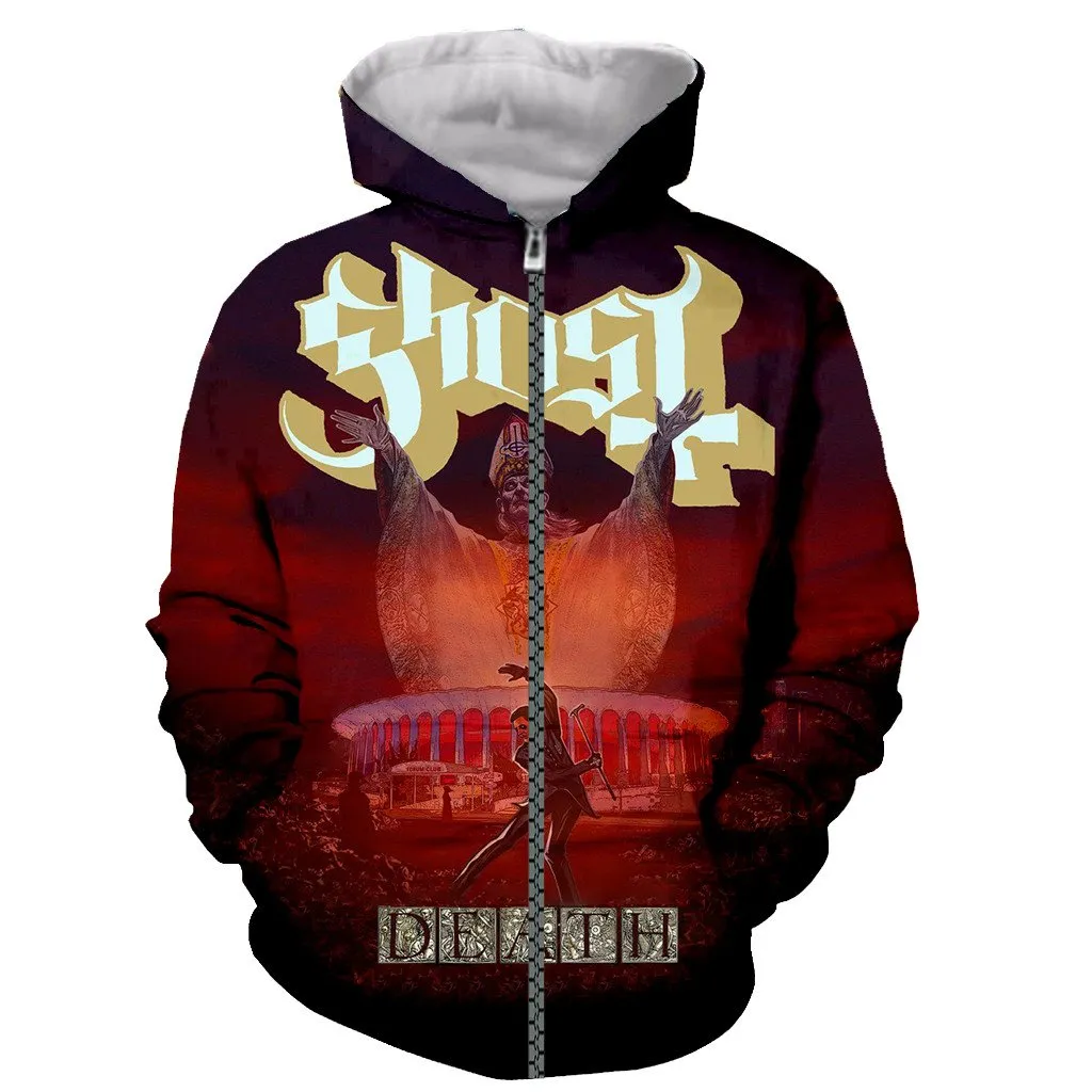 3D Printed Ghost Band Long Sleeves Hoodies Pullovers