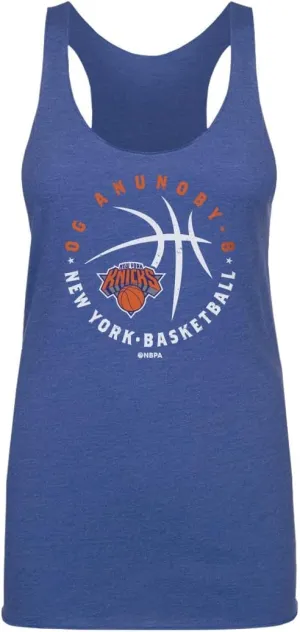 500 LEVEL OG Anunoby New York Knicks Women's Tank Top - OG Anunoby New York Knicks Player Ball WHT