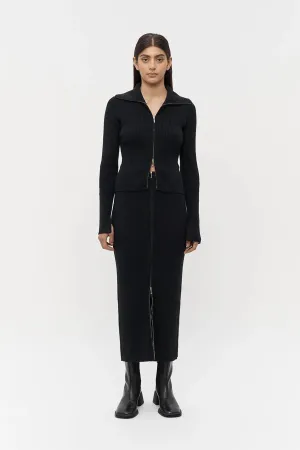 Ada Double End Zip Knit Black