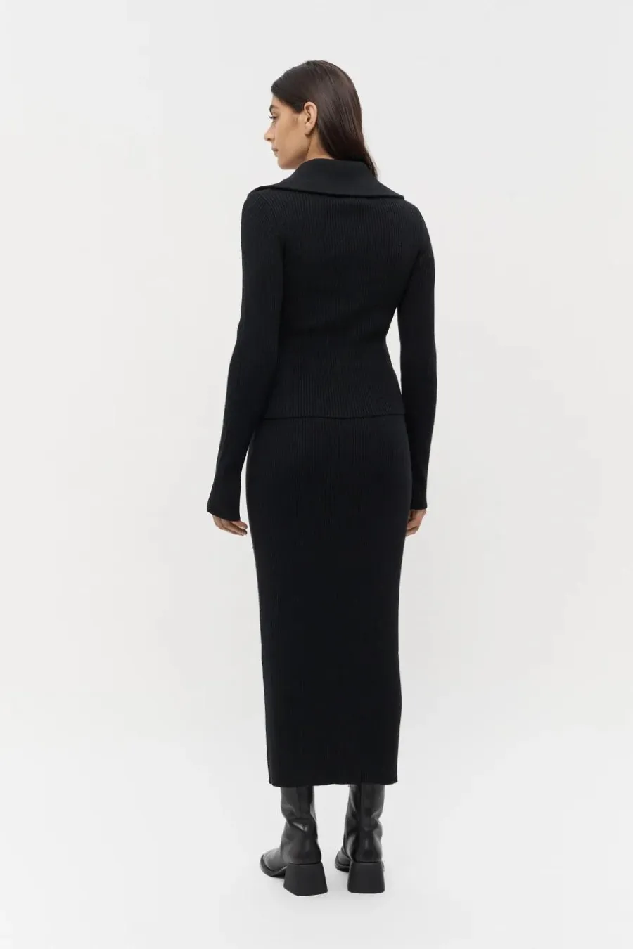 Ada Double End Zip Knit Black