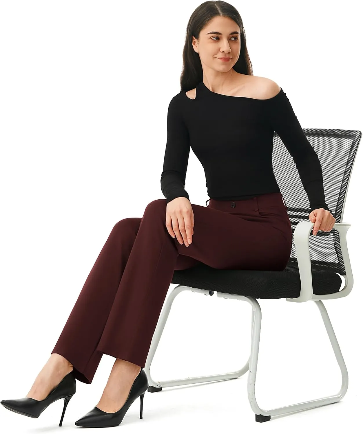 AFITNE Women's Yoga Dress Pants 2025 Spring Stretchy Work Slacks Straight Leg Business Office Casual Pants