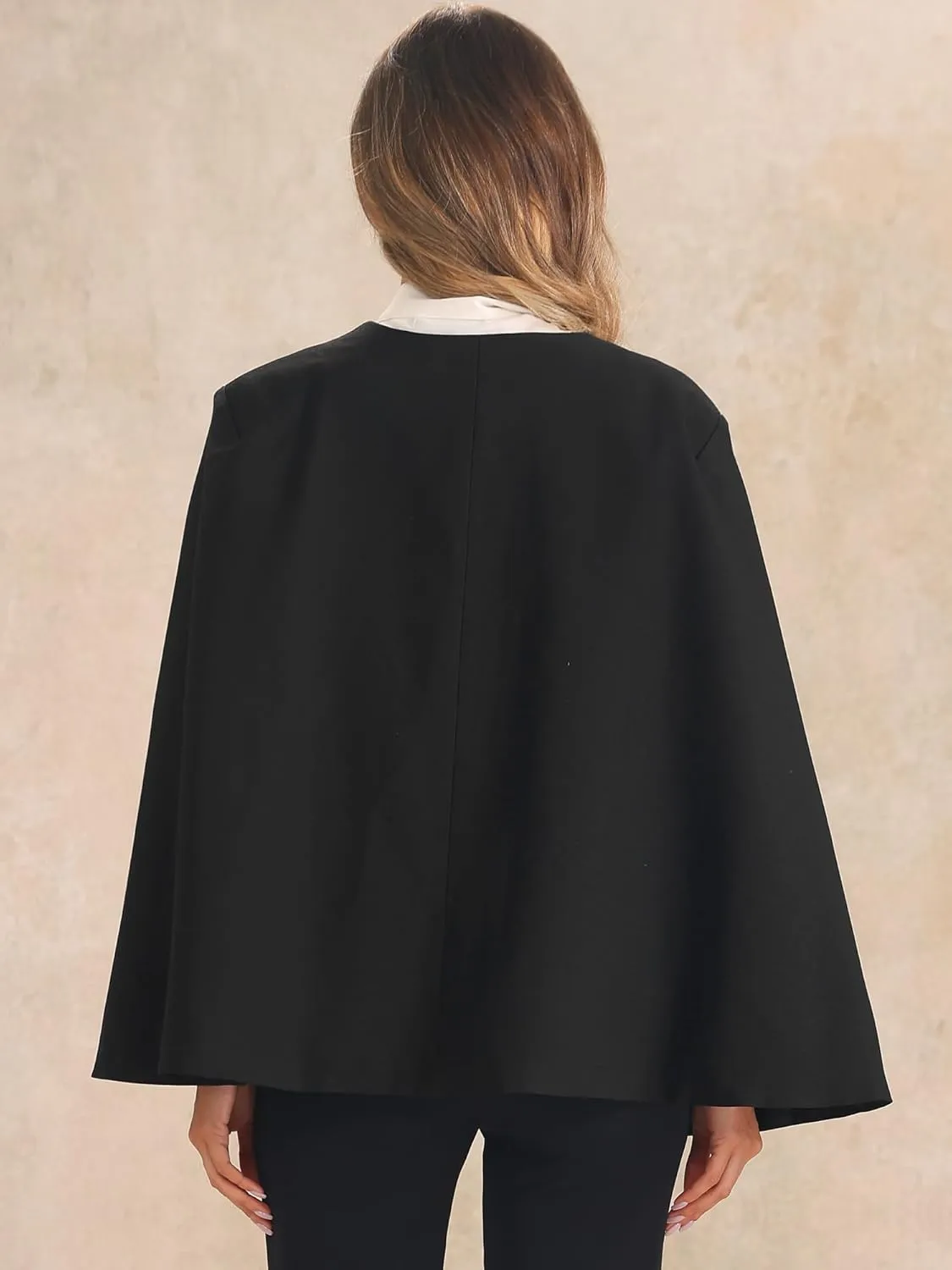 Allegra K Cape Sleeve Blazer for Women's Business Work Open Front Casual Jacket Coat
