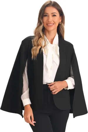 Allegra K Cape Sleeve Blazer for Women's Business Work Open Front Casual Jacket Coat