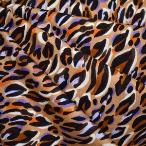 Artistic Animal Spots Digital Print Jersey French Terry Camel