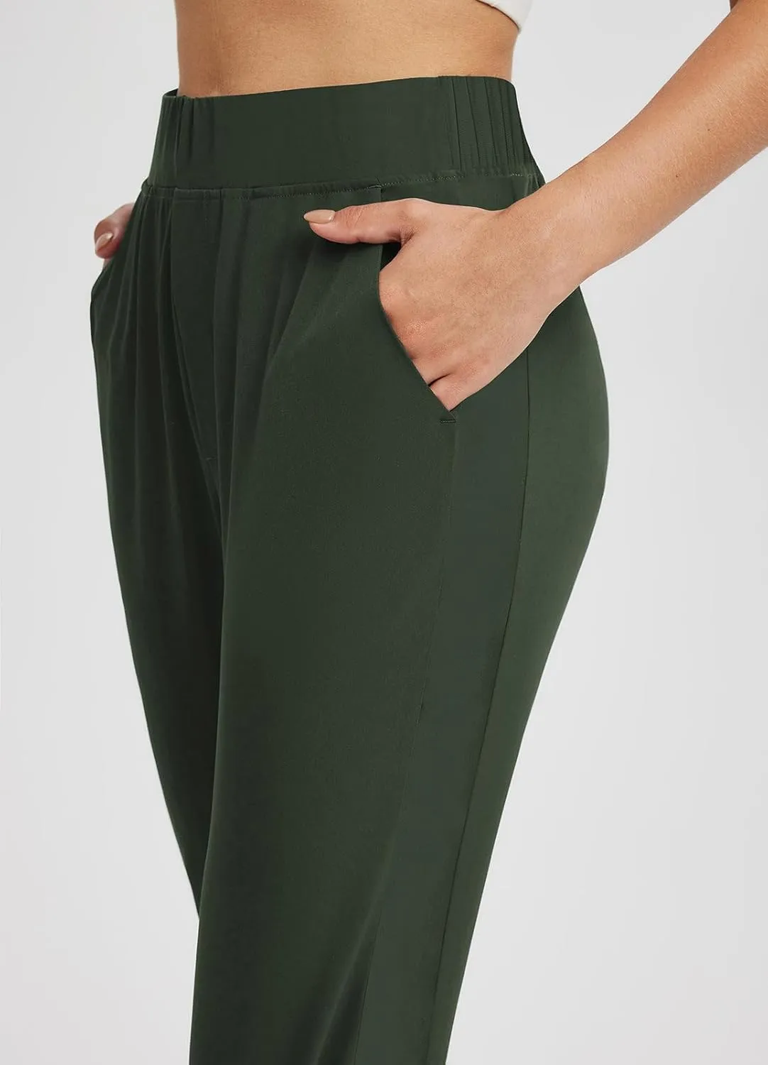 baleaf Women's Pants with Zipper Pockets Stretch Golf Pants High Waist Travel Athletic Work Casual UPF50 
