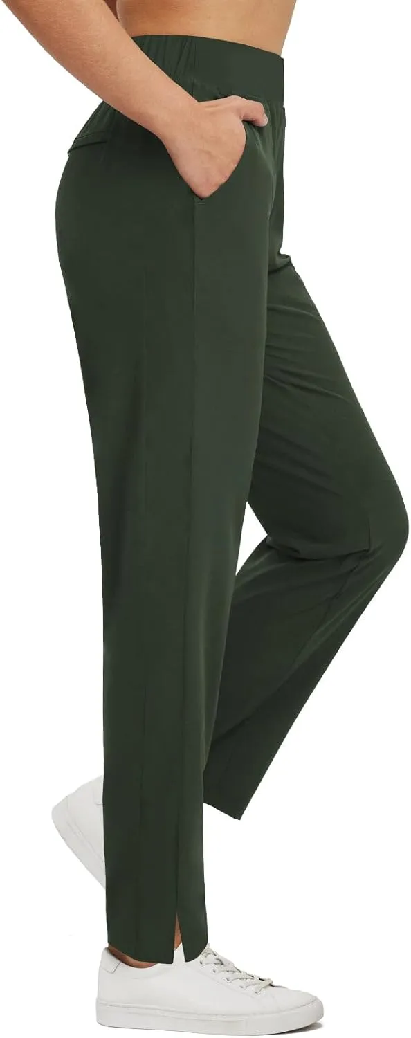 baleaf Women's Pants with Zipper Pockets Stretch Golf Pants High Waist Travel Athletic Work Casual UPF50 