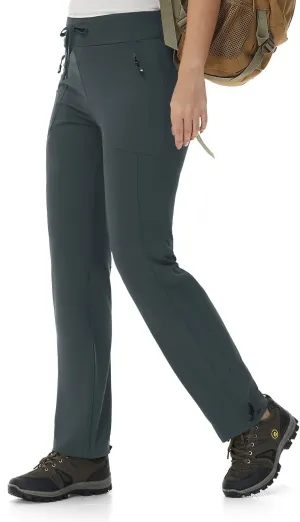 BASUDAM Women's Athletic Pants Quick Dry Lightweight Zipper Pockets Adjustable Ankle Outdoor Sports Hiking Running Jogging