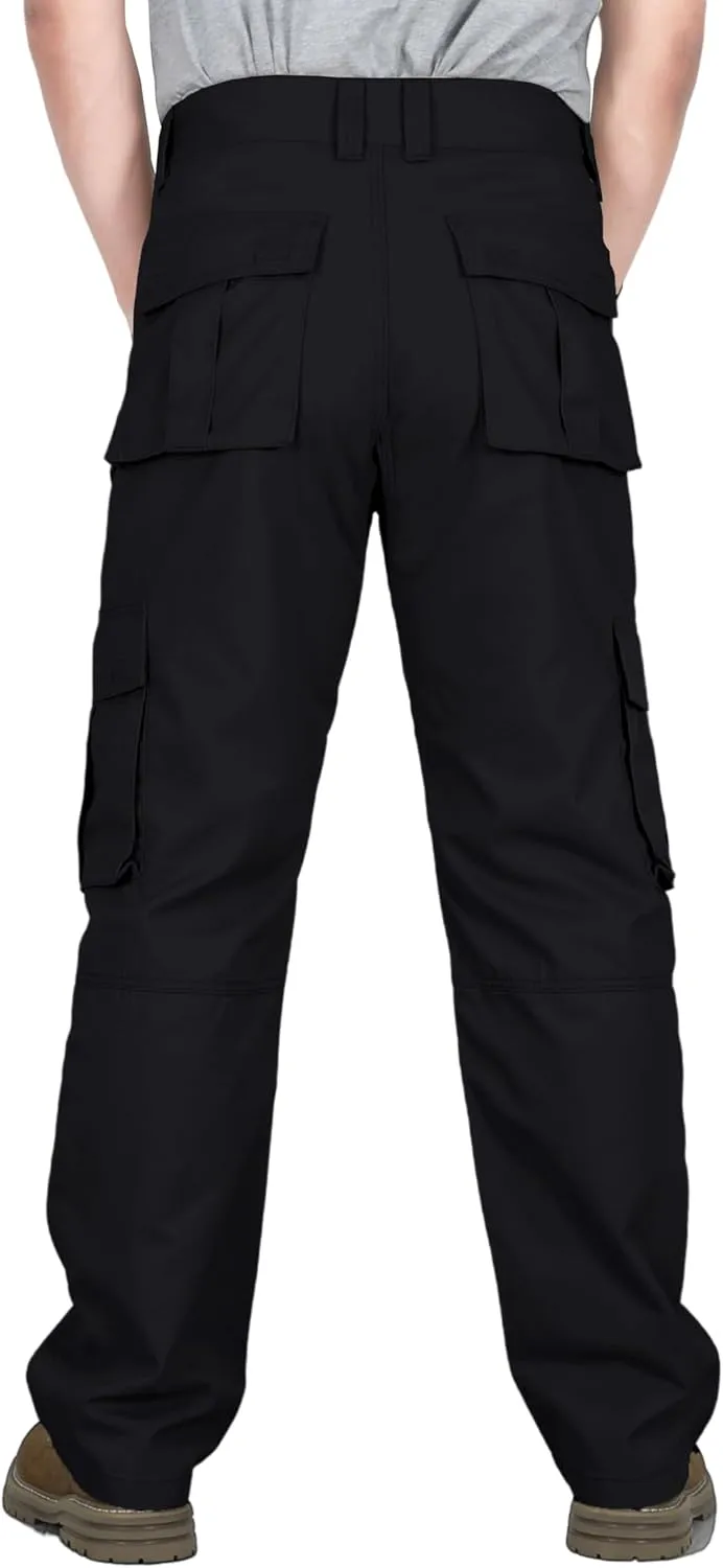 BOCOMAL FR Pants for Men Cargo Pockets Flame Resistant/Fire Retardant Elastic Waist Water & Oil Repellent Finish