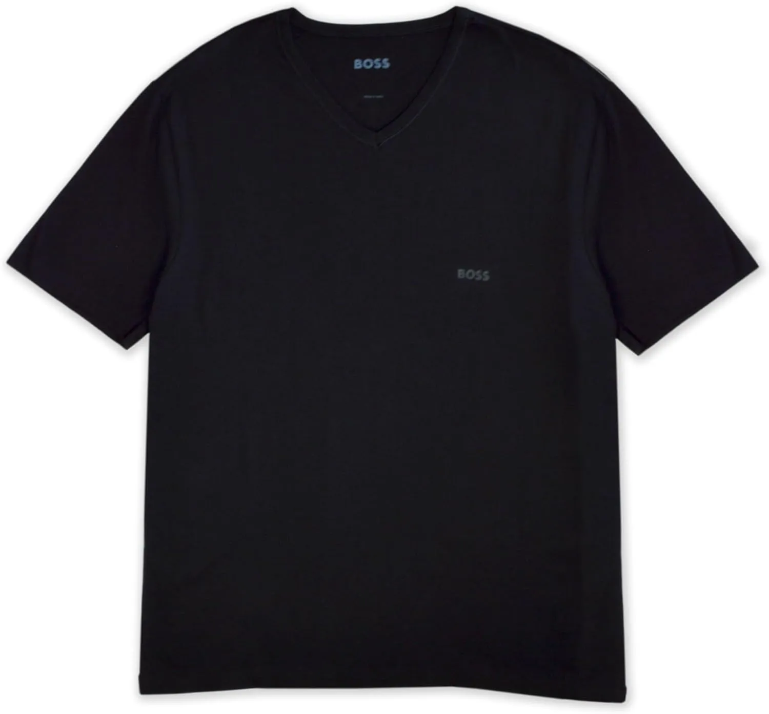 BOSS Hugo Mens Regular Fit V-Neck Pure Cotton Undershirts 3 Pack, Black (Large)