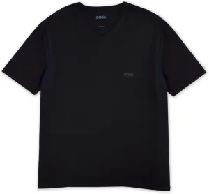 BOSS Hugo Mens Regular Fit V-Neck Pure Cotton Undershirts 3 Pack, Black (Large)