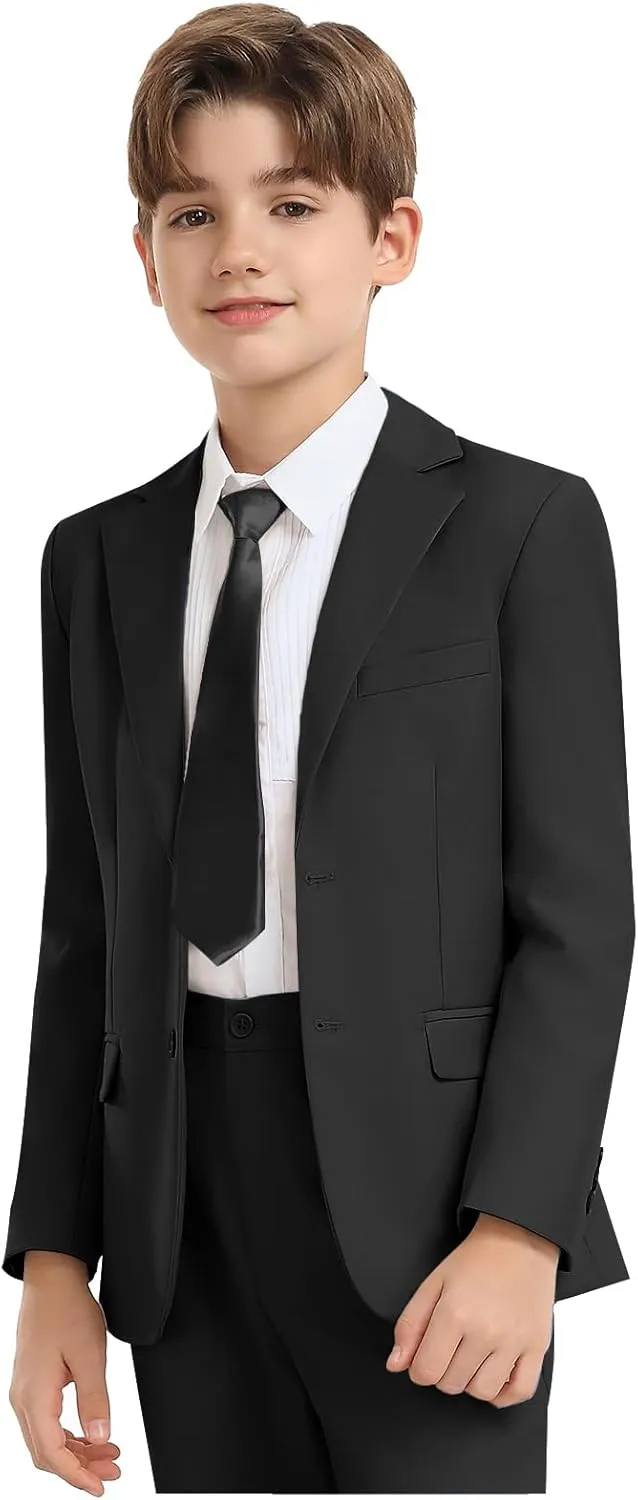 Boys Formal Suit Set 4 Pieces Kids Tuxedo Ring Bearer Outfit
