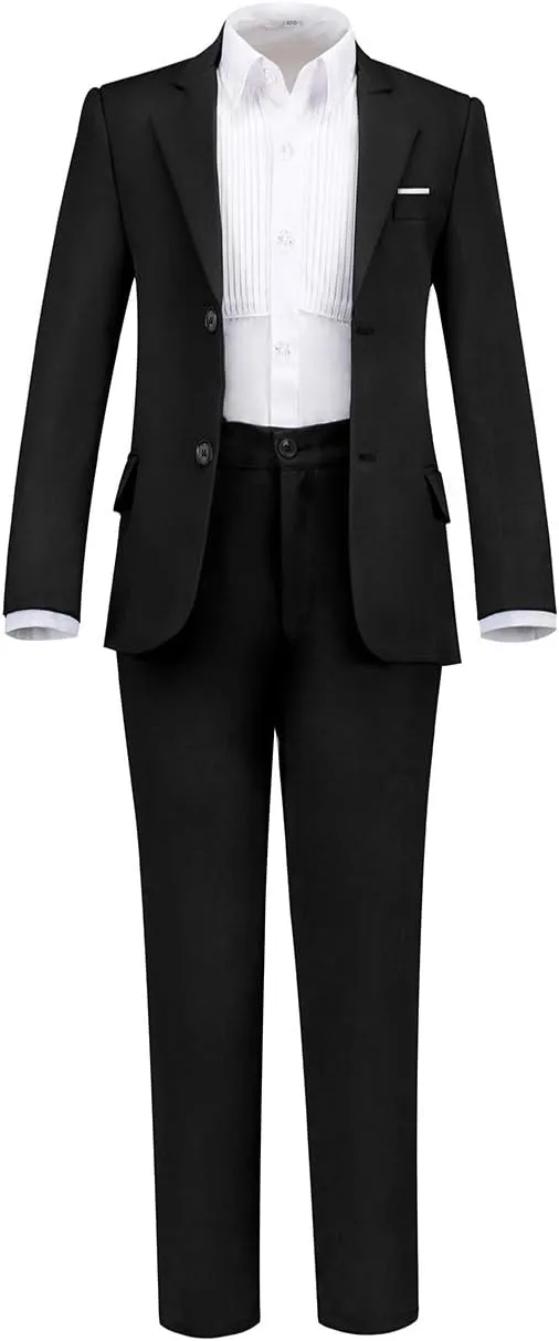 Boys Formal Suit Set 4 Pieces Kids Tuxedo Ring Bearer Outfit