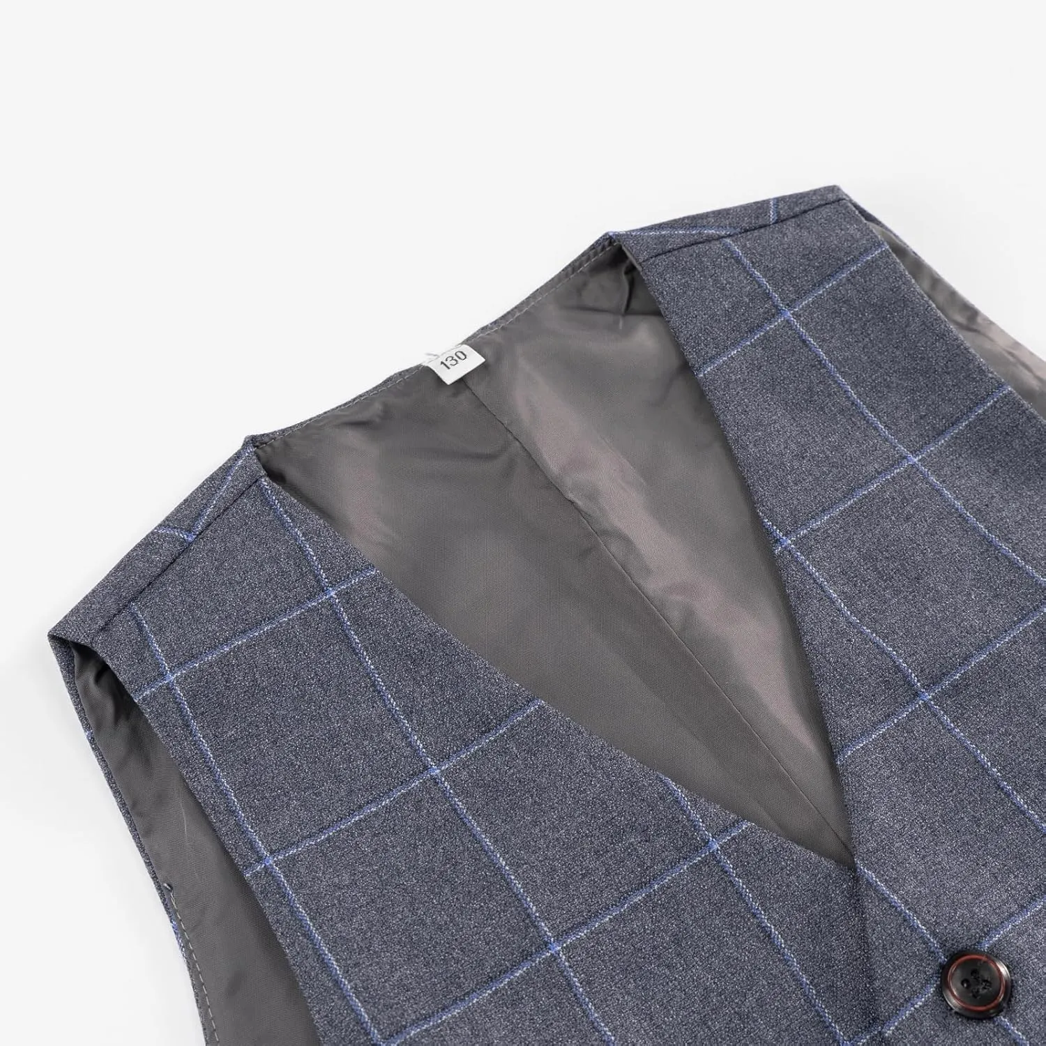 Boys Plaid Suit 5 Piece Formal Outfits Slim Fit Dress Clothes Kids Tuxedo Blazer Shirt Vest Pants Bow Tie