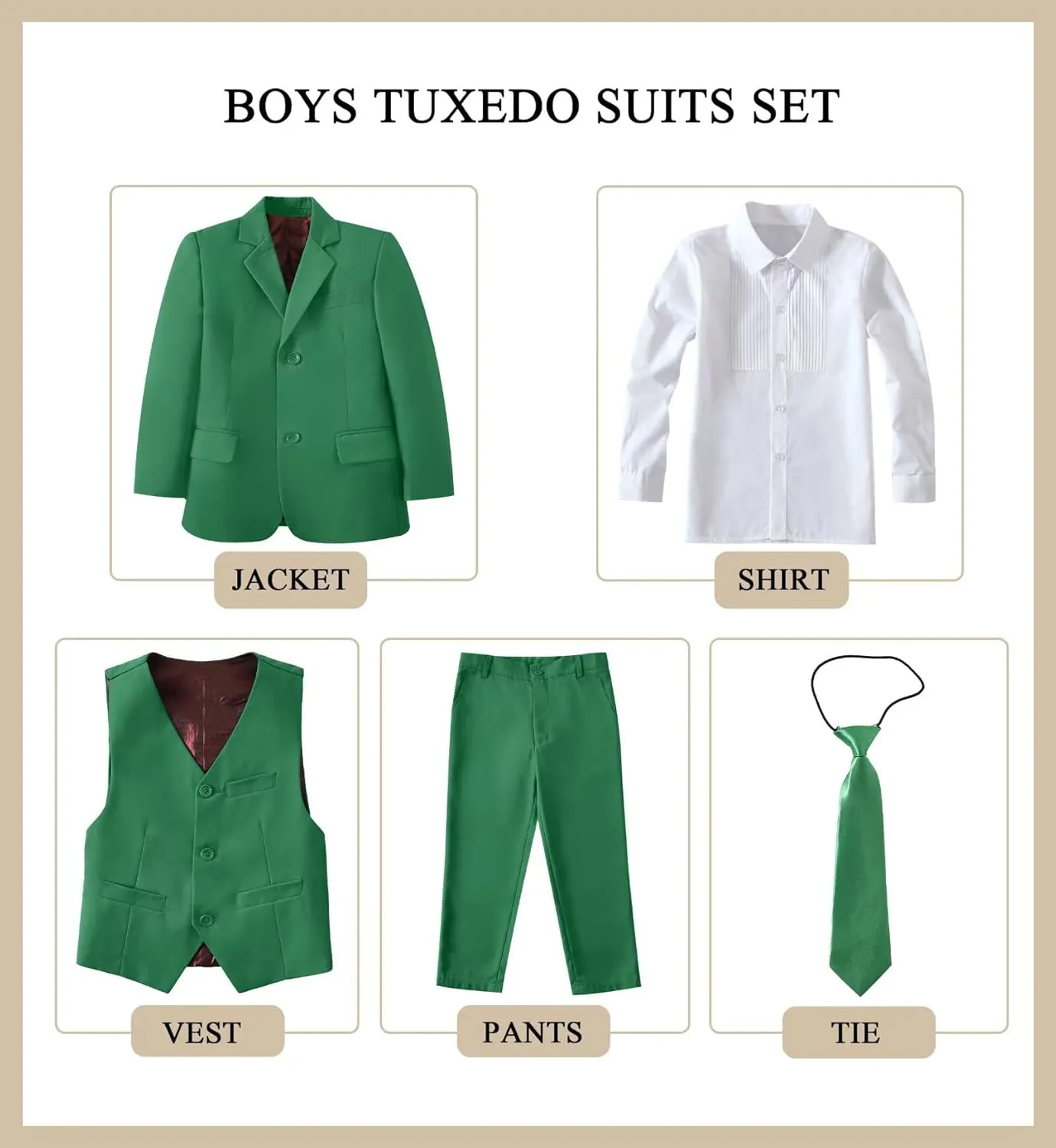 Boys Suit Kids Suits Tuxedo for Boys Toddler Vest Pants Set Ring Bearer Outfit Dress Clothes
