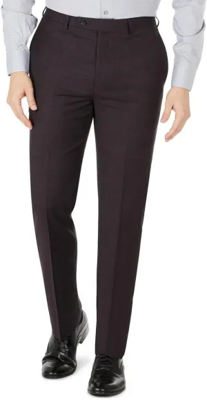 Calvin Klein Mens Jayden Wool Blend Skinny Fit Suit Pants Brown 36/30