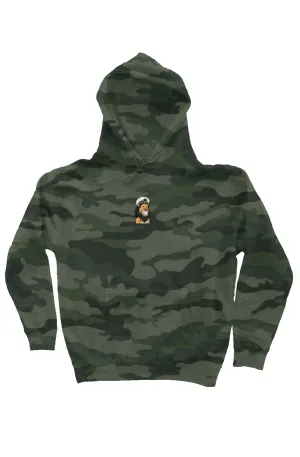 Camo Independent Heavyweight Hoodie feat Lazy Lion #8067