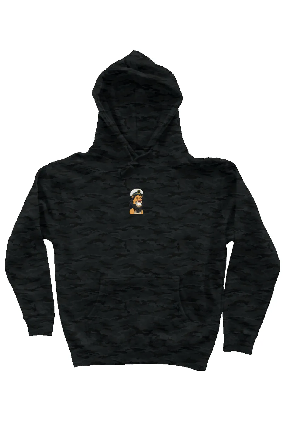 Camo Independent Heavyweight Hoodie feat Lazy Lion #8067