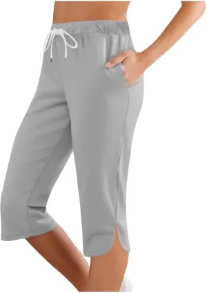Capri Leggings for Women Knee Length Petite 2025 Summer High Waisted Athletic Workout Yoga Pants with Pockets