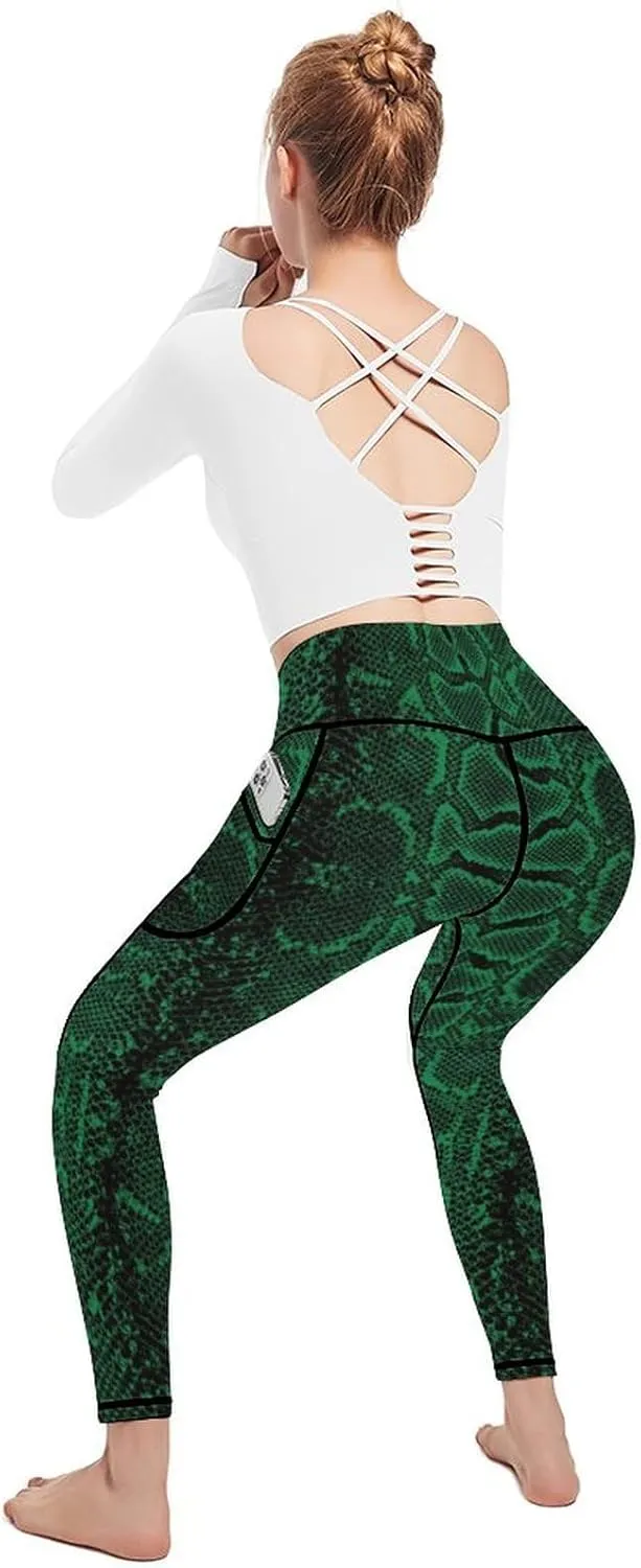 Cerburny High Waisted Exercise Yoga Pants with Pockets Workout Leggings for Women Running Pants
