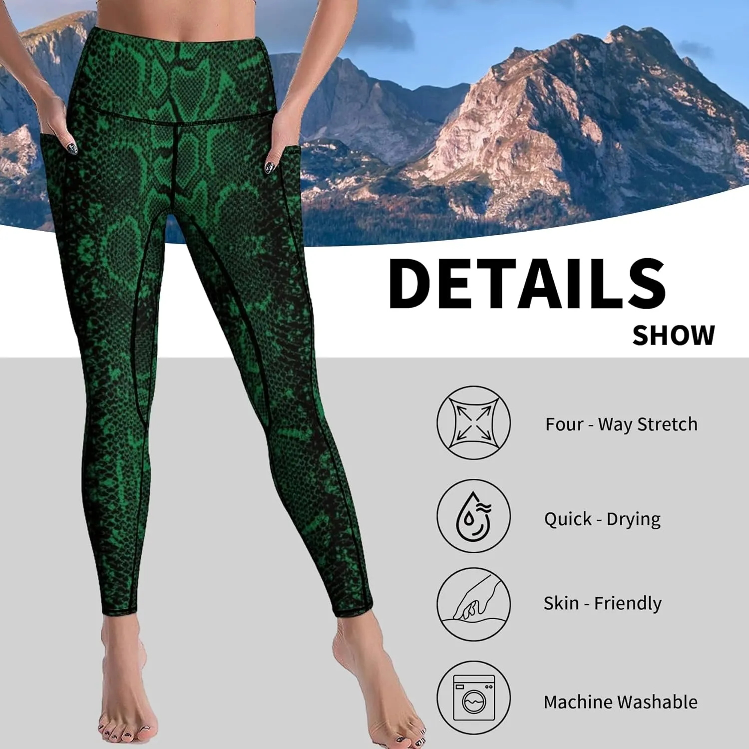 Cerburny High Waisted Exercise Yoga Pants with Pockets Workout Leggings for Women Running Pants