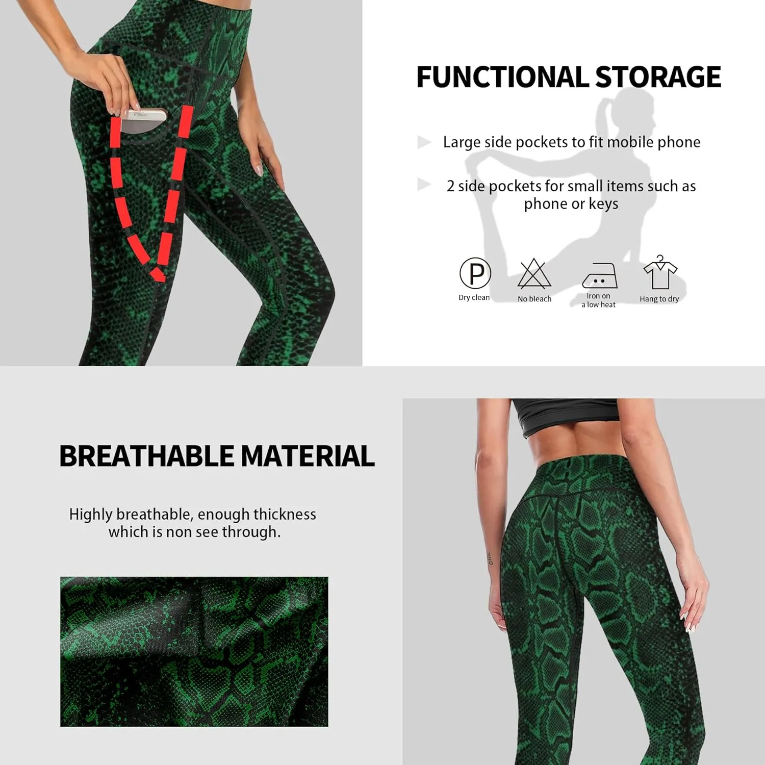 Cerburny High Waisted Exercise Yoga Pants with Pockets Workout Leggings for Women Running Pants