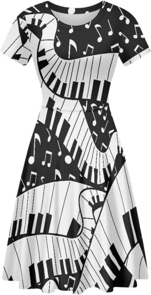 chaqlin Women Casual Summer Tunic Dress Short Sleeved Plus Size A-Line Midi Dresses