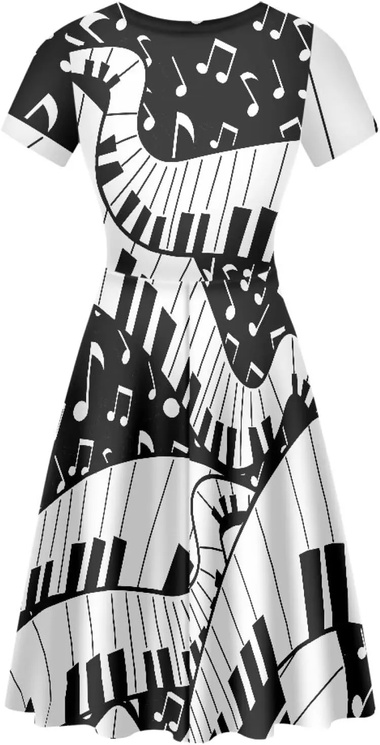 chaqlin Women Casual Summer Tunic Dress Short Sleeved Plus Size A-Line Midi Dresses