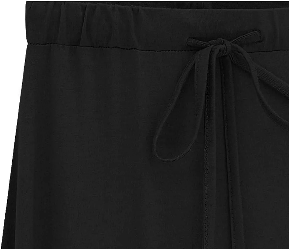 CHARTOU Women's Drawstring Waist Slim Fit Fleece-Lined Slit A-Line Maxi Long Skirt