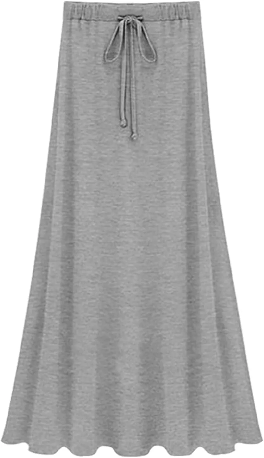 CHARTOU Women's Drawstring Waist Slim Fit Fleece-Lined Slit A-Line Maxi Long Skirt
