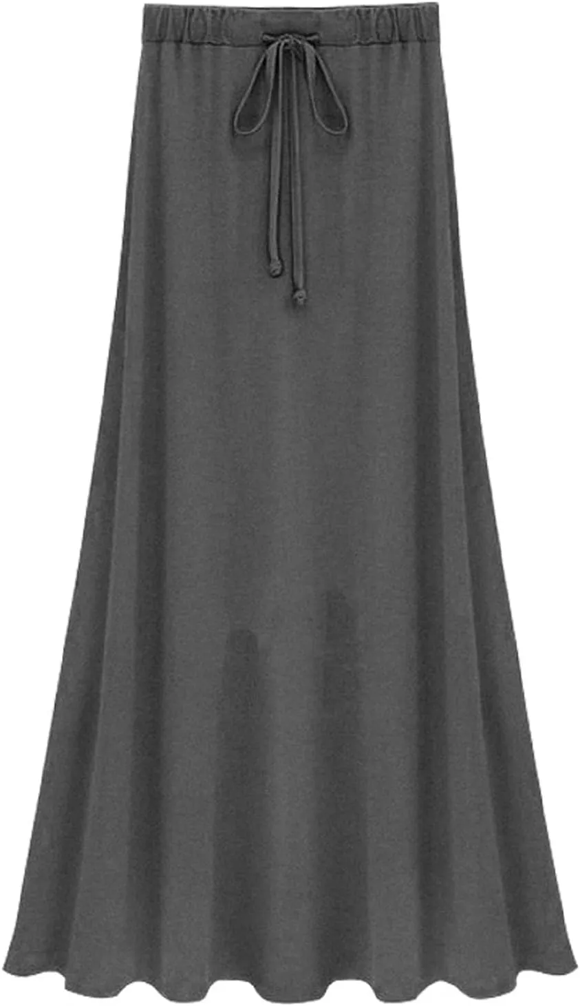 CHARTOU Women's Drawstring Waist Slim Fit Fleece-Lined Slit A-Line Maxi Long Skirt