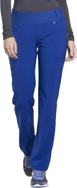 Cherokee Scrubs for Women Mid Rise Straight Leg Scrub Pants For Women Pull-on Bottoms with 6 Pockets & 360 Stretch - CK002