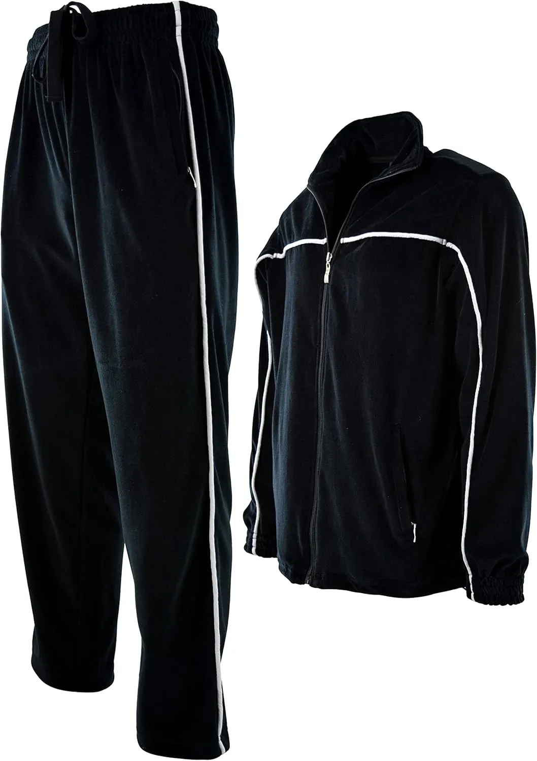 ChoiceApparel Mens Velour Tracksuit with Zippered Pockets