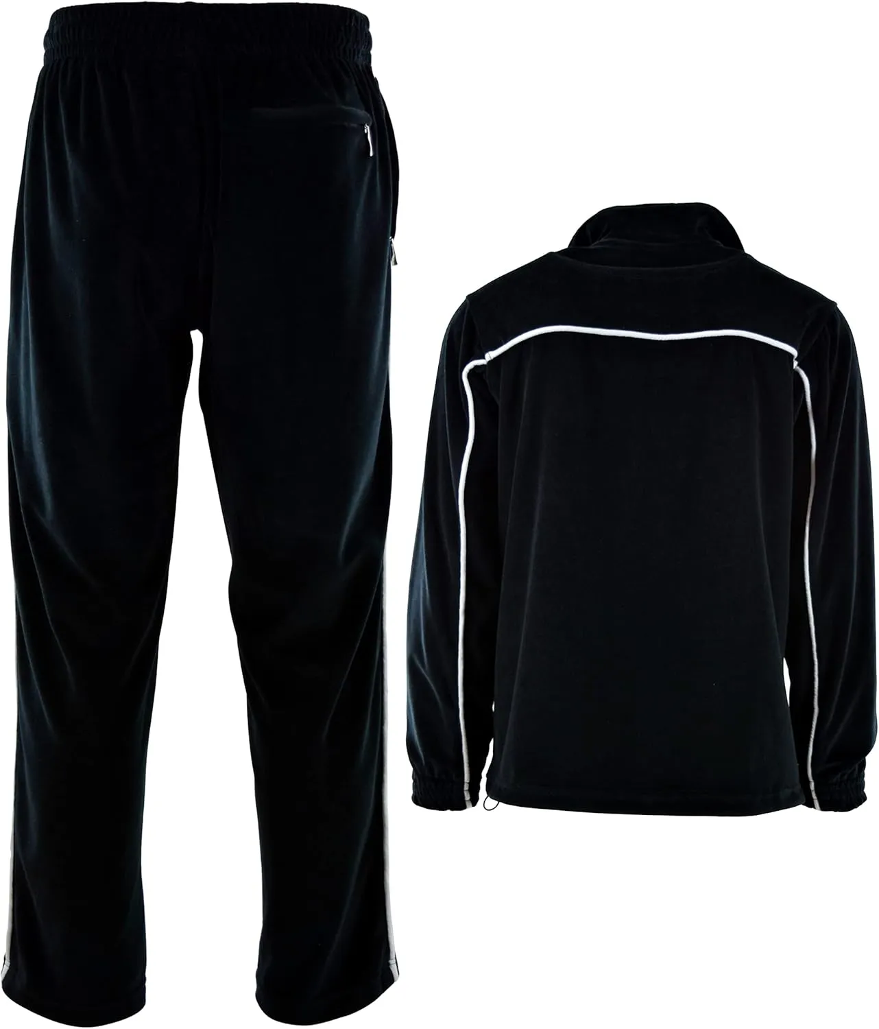 ChoiceApparel Mens Velour Tracksuit with Zippered Pockets
