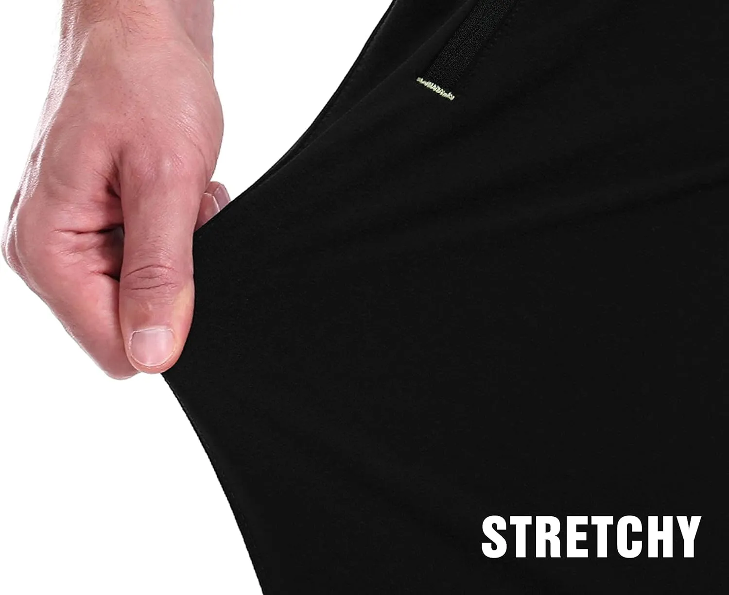 clothin Men's Yoga Pants with Zipper Pockets Elastic Waist Open Bottom Workout Sweatpants for Athletic Running Fitness