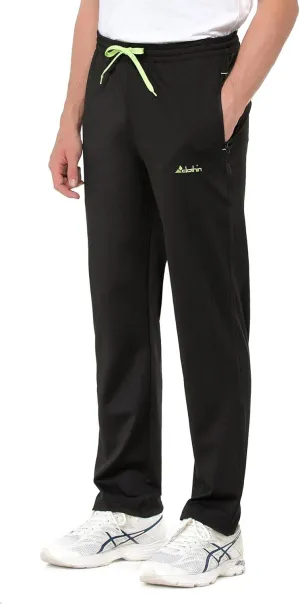 clothin Men's Yoga Pants with Zipper Pockets Elastic Waist Open Bottom Workout Sweatpants for Athletic Running Fitness