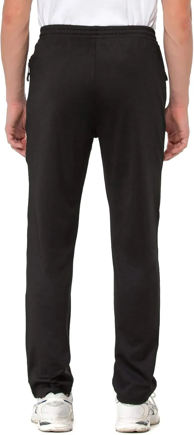 clothin Men's Yoga Pants with Zipper Pockets Elastic Waist Open Bottom Workout Sweatpants for Athletic Running Fitness