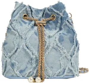 Denim Bucket Bag Purses for Women Denim Crossbody Bags Hobo Bag Drawstring Handbag
