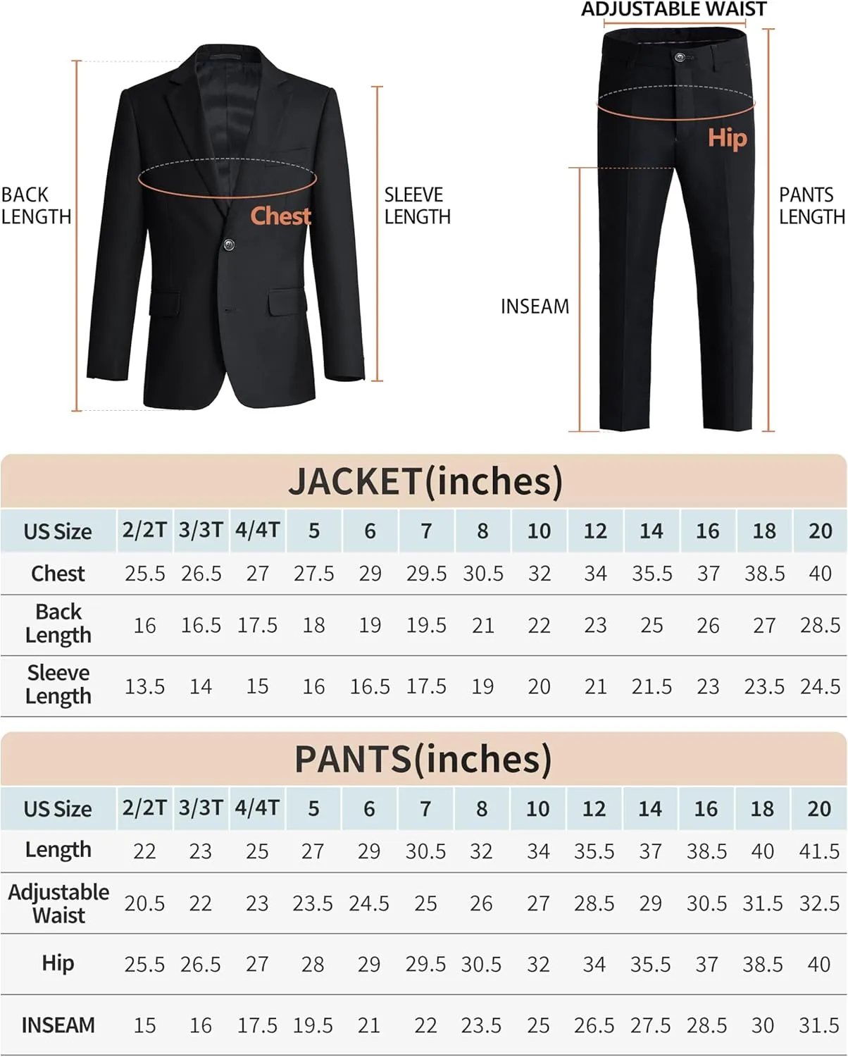 ELPA ELPA Boys Slim Fit Suit Kids Formal Suits Set for Boys Youth Suit Ring Bearer Outfit
