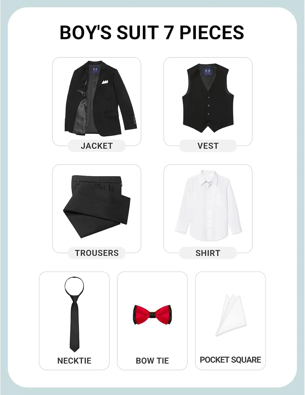 ELPA ELPA Boys Slim Fit Suit Kids Formal Suits Set for Boys Youth Suit Ring Bearer Outfit