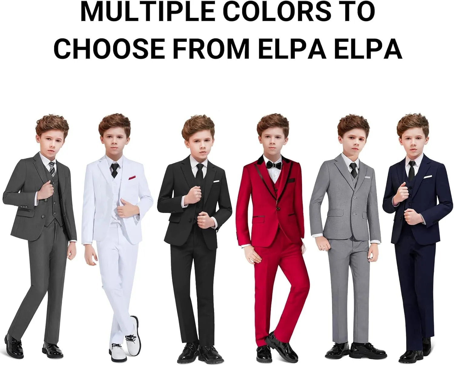 ELPA ELPA Boys Slim Fit Suit Kids Formal Suits Set for Boys Youth Suit Ring Bearer Outfit