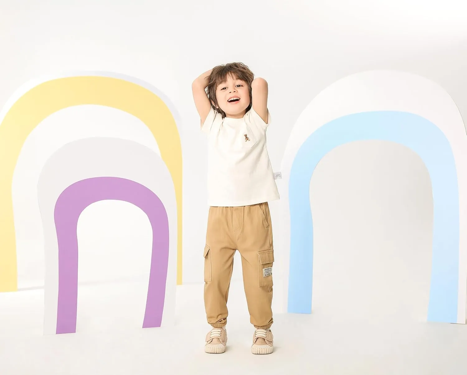 Feidoog Toddler Baby Boys 2/3 Pack Sweatpants Solid Cotton Elastic Waist Trousers Active Jogger Pants
