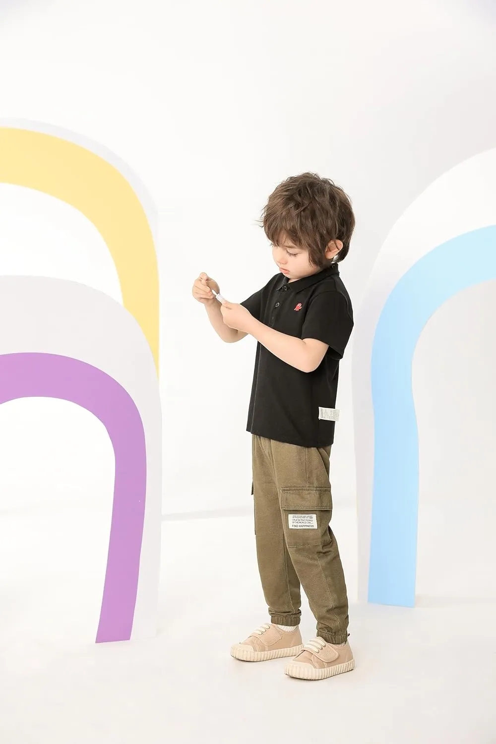 Feidoog Toddler Baby Boys 2/3 Pack Sweatpants Solid Cotton Elastic Waist Trousers Active Jogger Pants