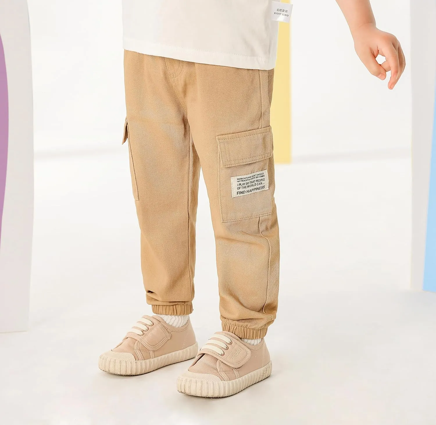 Feidoog Toddler Baby Boys 2/3 Pack Sweatpants Solid Cotton Elastic Waist Trousers Active Jogger Pants