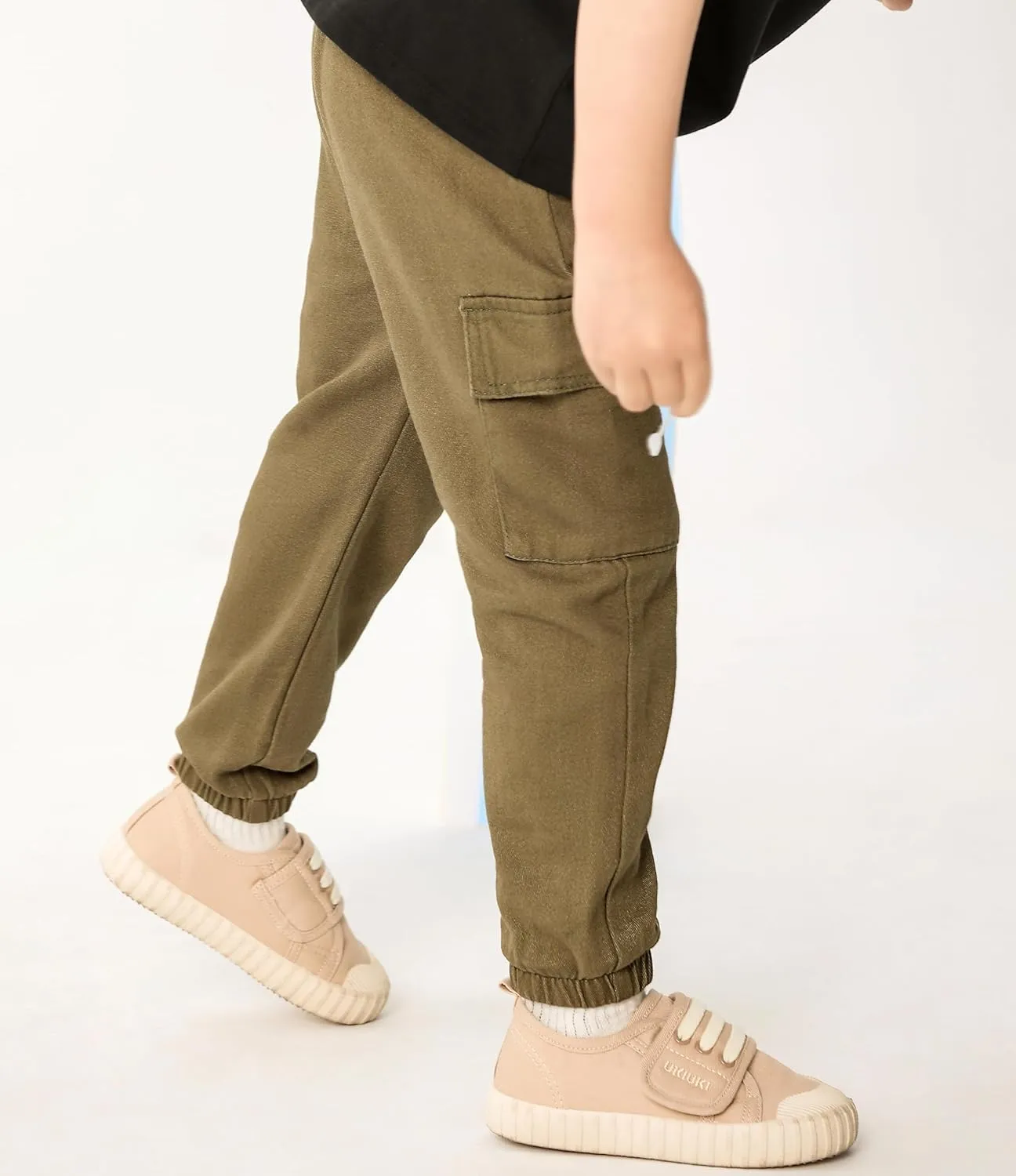 Feidoog Toddler Baby Boys 2/3 Pack Sweatpants Solid Cotton Elastic Waist Trousers Active Jogger Pants