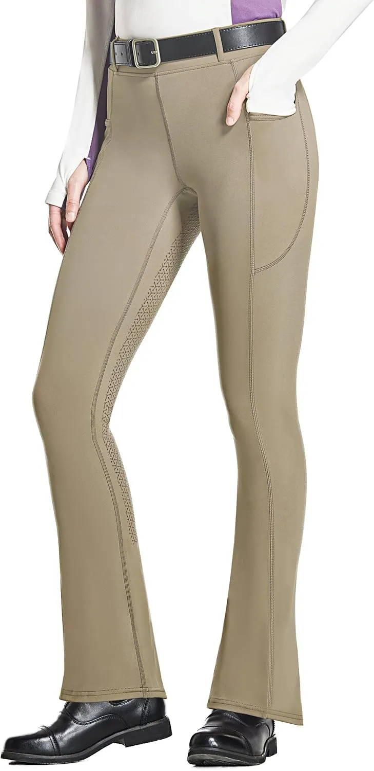 FitsT4 Sports Women's Full Seat Horse Riding Pants Bootcut Riding Tights with Pockets Equestrian Breeches for Women