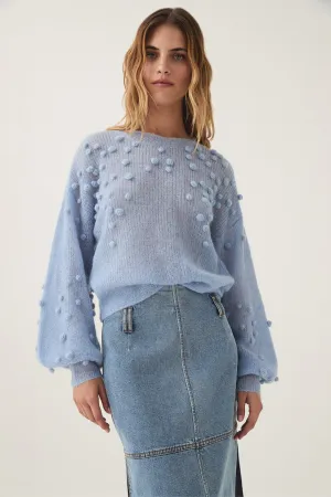 Gabriella Bobble Knit Powder Blue