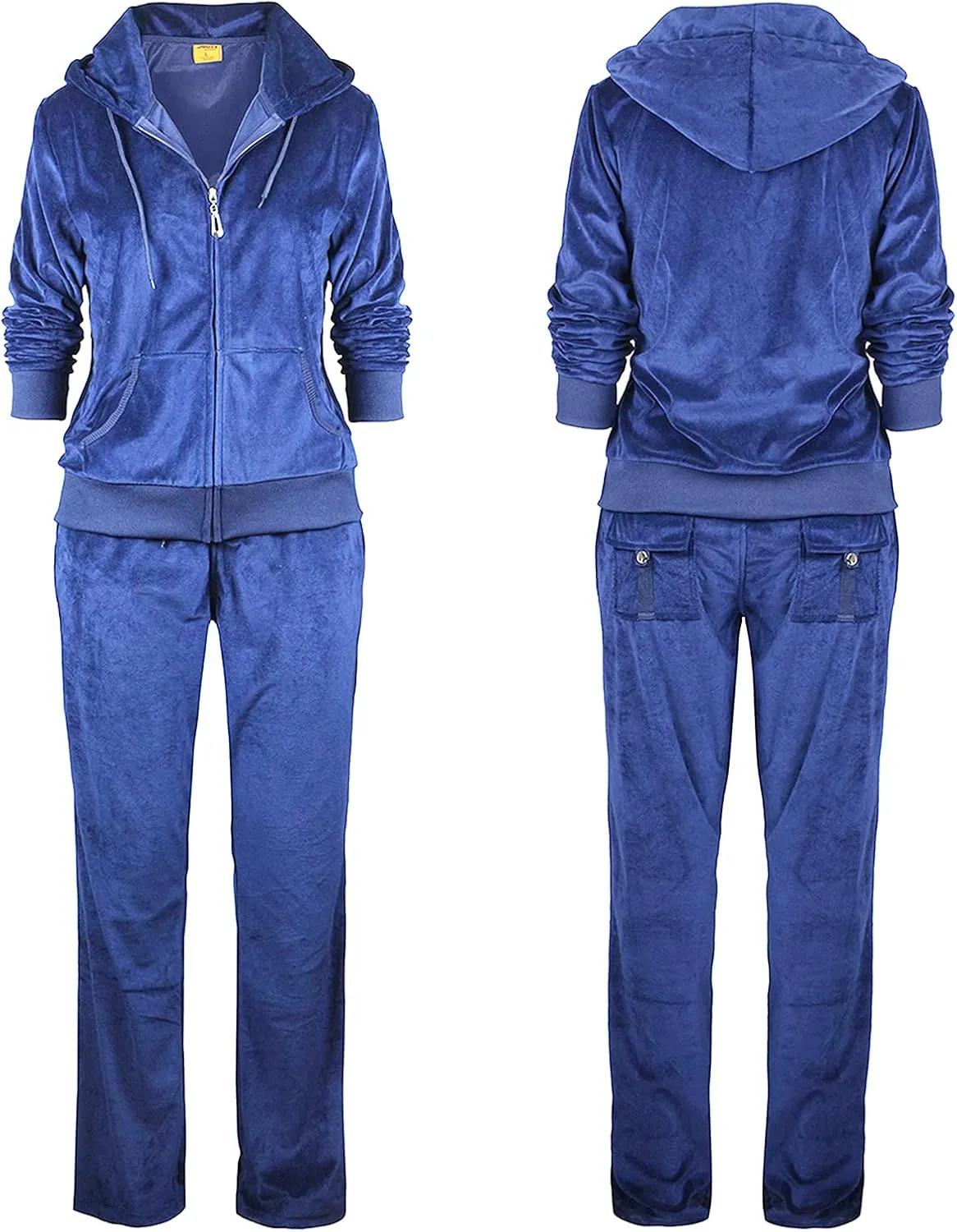 Gary Com Velour Tracksuit Set Womens Soft Velvet Long Sleeve Sweatsuits Zip Hooded Sweatshirts & Pants with Pocket
